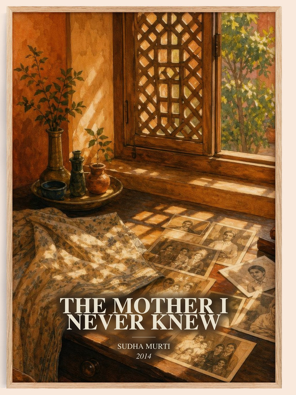 The Mother I Never Knew watercolour book poster by Sudha Murti – framed literary art print