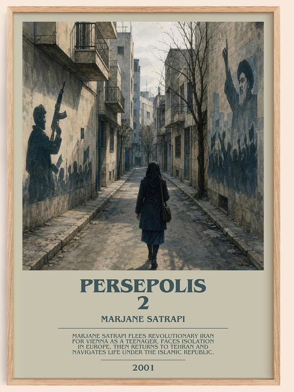 Persepolis 2 bookish book poster by Marjane Satrapi – framed literary art print