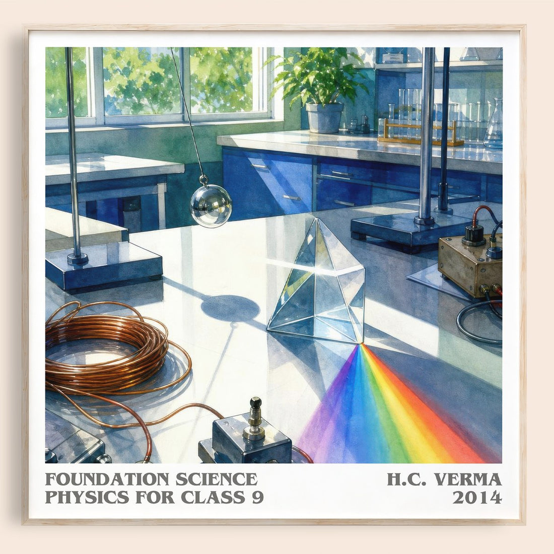 Foundation Science Physics for Class 9 literary book poster by H.C. Verma – framed literary art print