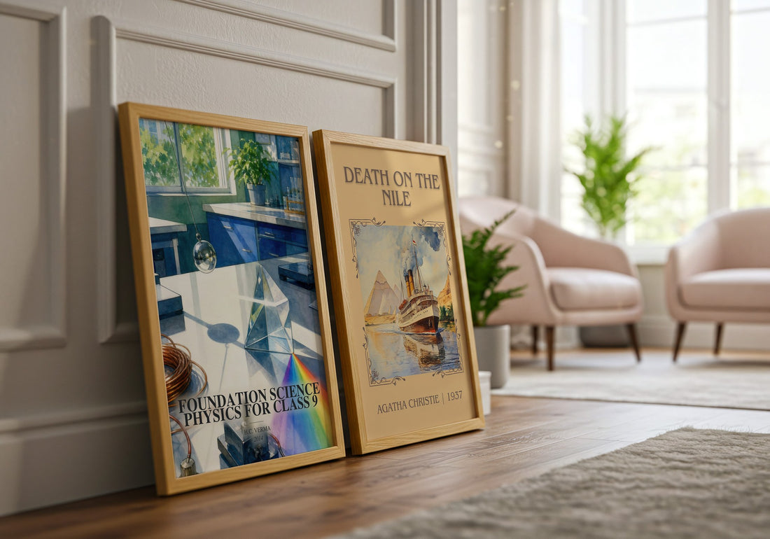Foundation Science Physics for Class 9 watercolour print framed by window – literary home decor