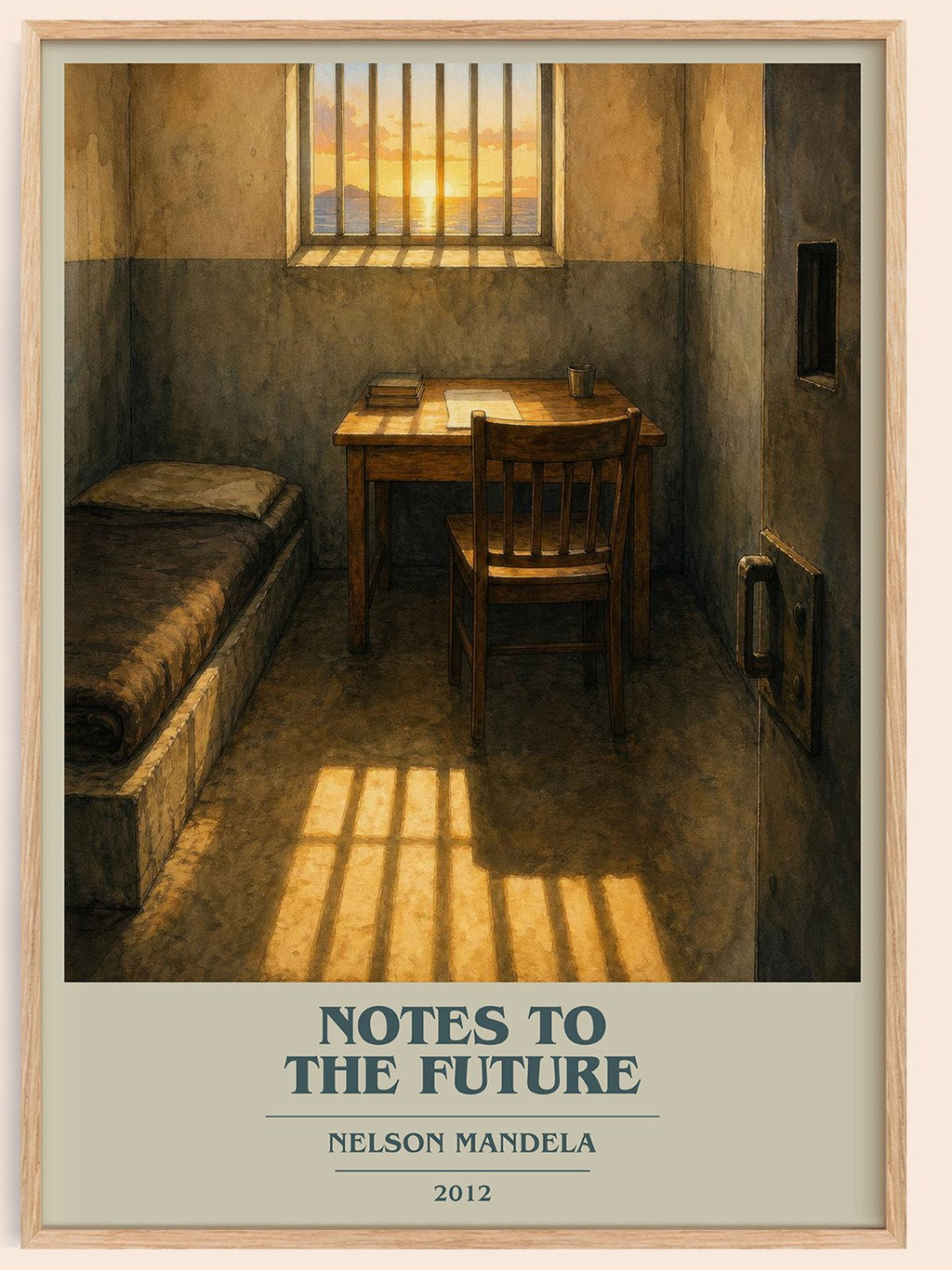 Notes to the future book cover book poster by Nelson Mandela – framed literary art print