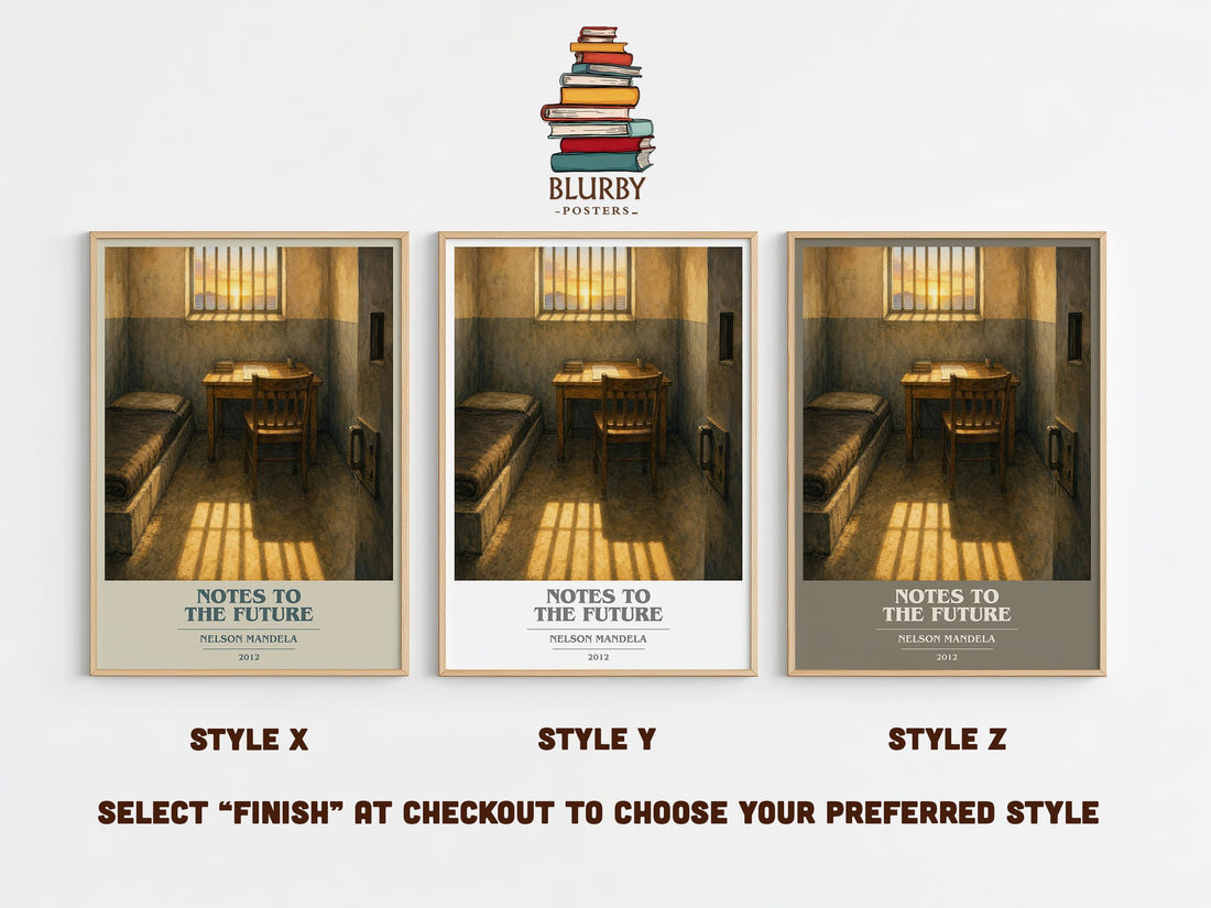 Notes to the future book cover print in frame leaning in hallway – memoir wall art (mockup)
