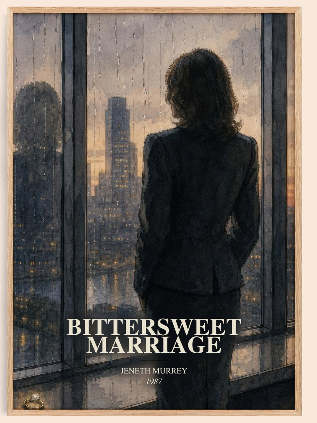 Bittersweet Marriage watercolour book poster by Jeneth Murrey – framed literary art print