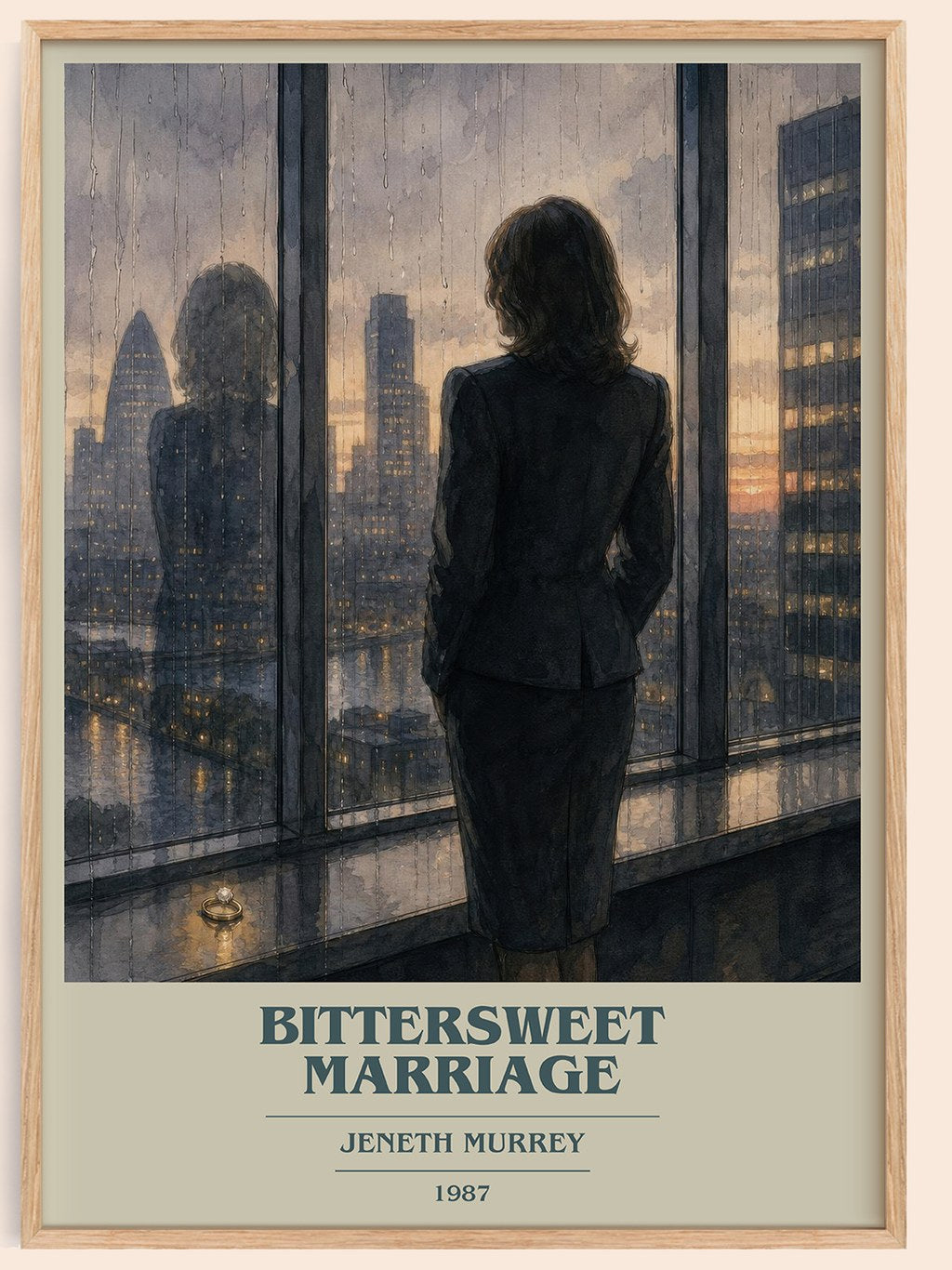 Bittersweet Marriage book cover book poster by Jeneth Murrey – framed literary art print