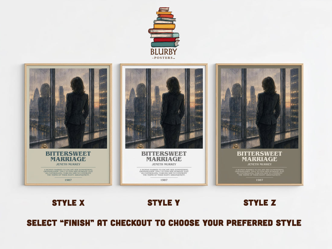 Bittersweet Marriage bookish print in frame leaning in hallway – romance wall art (mockup)