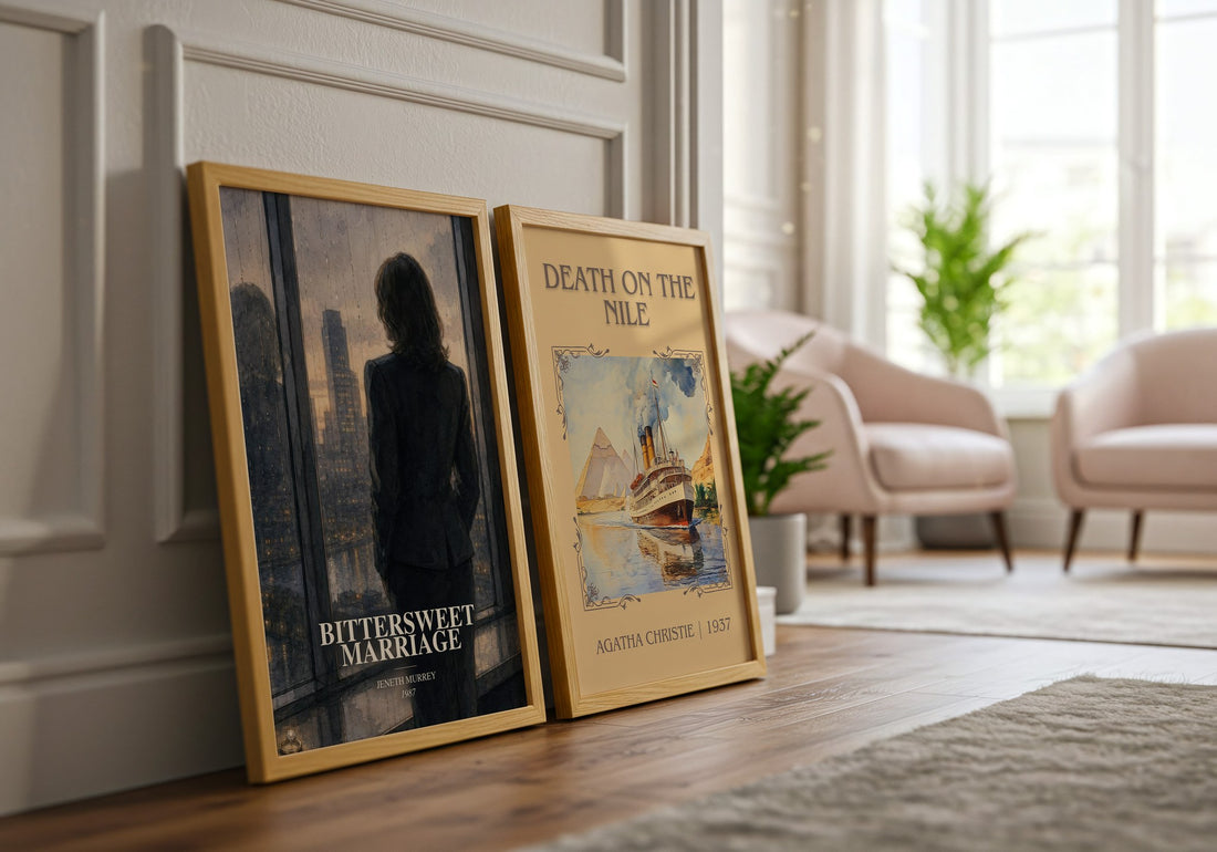 Bittersweet Marriage watercolour print framed by window – literary home decor