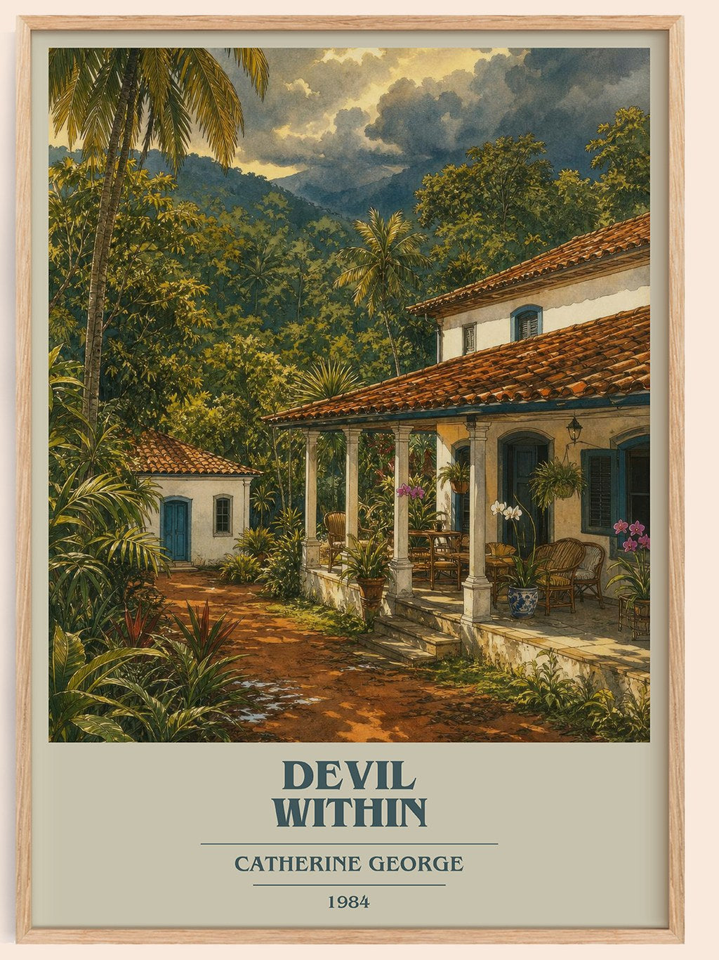 Devil Within book cover book poster by Catherine George – framed literary art print