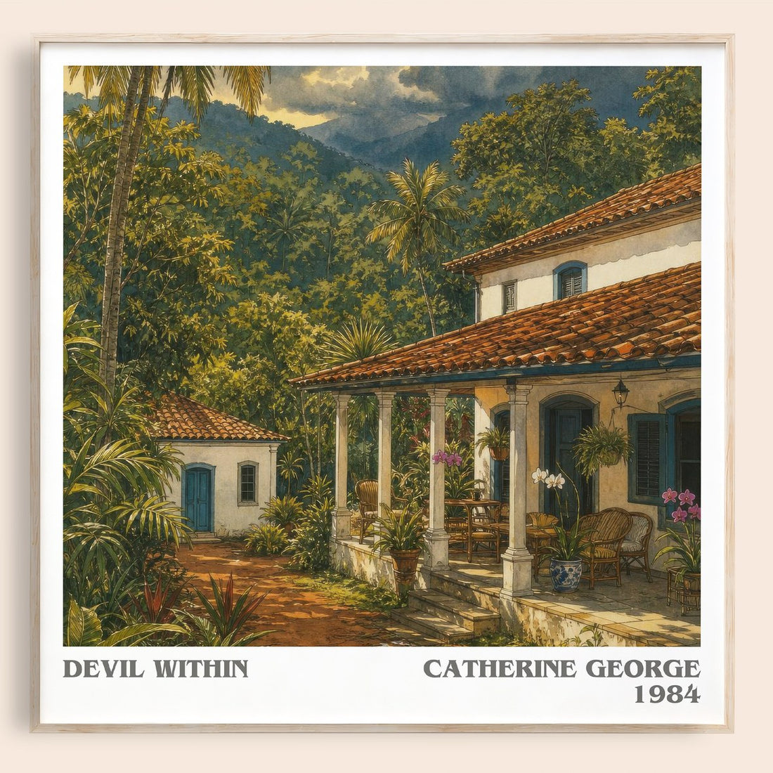 Devil Within literary book poster by Catherine George – framed literary art print