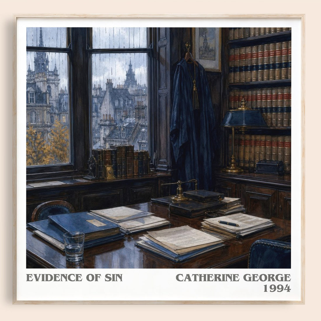Evidence of Sin literary book poster by Catherine George – framed literary art print