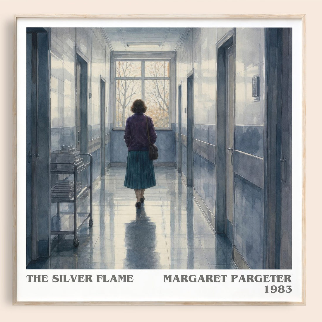 The silver flame literary book poster by Margaret Pargeter – framed literary art print