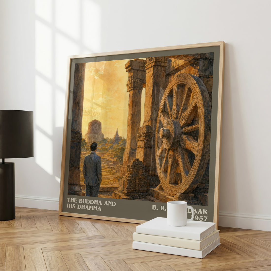 The Buddha and his Dhamma literary print framed by window – literary home decor