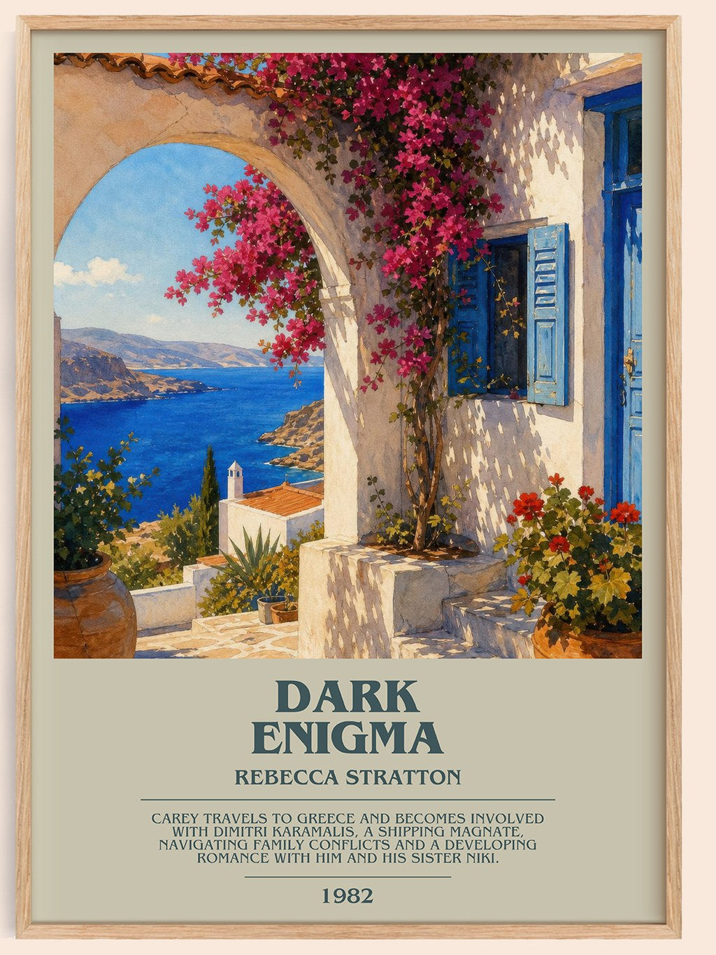 Dark Enigma bookish book poster by Rebecca Stratton – framed literary art print