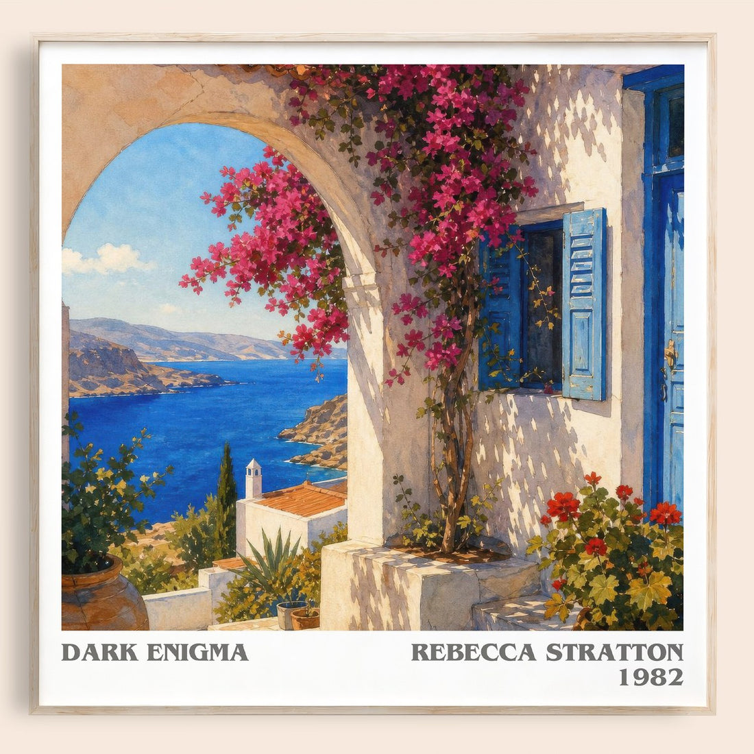 Dark Enigma literary book poster by Rebecca Stratton – framed literary art print