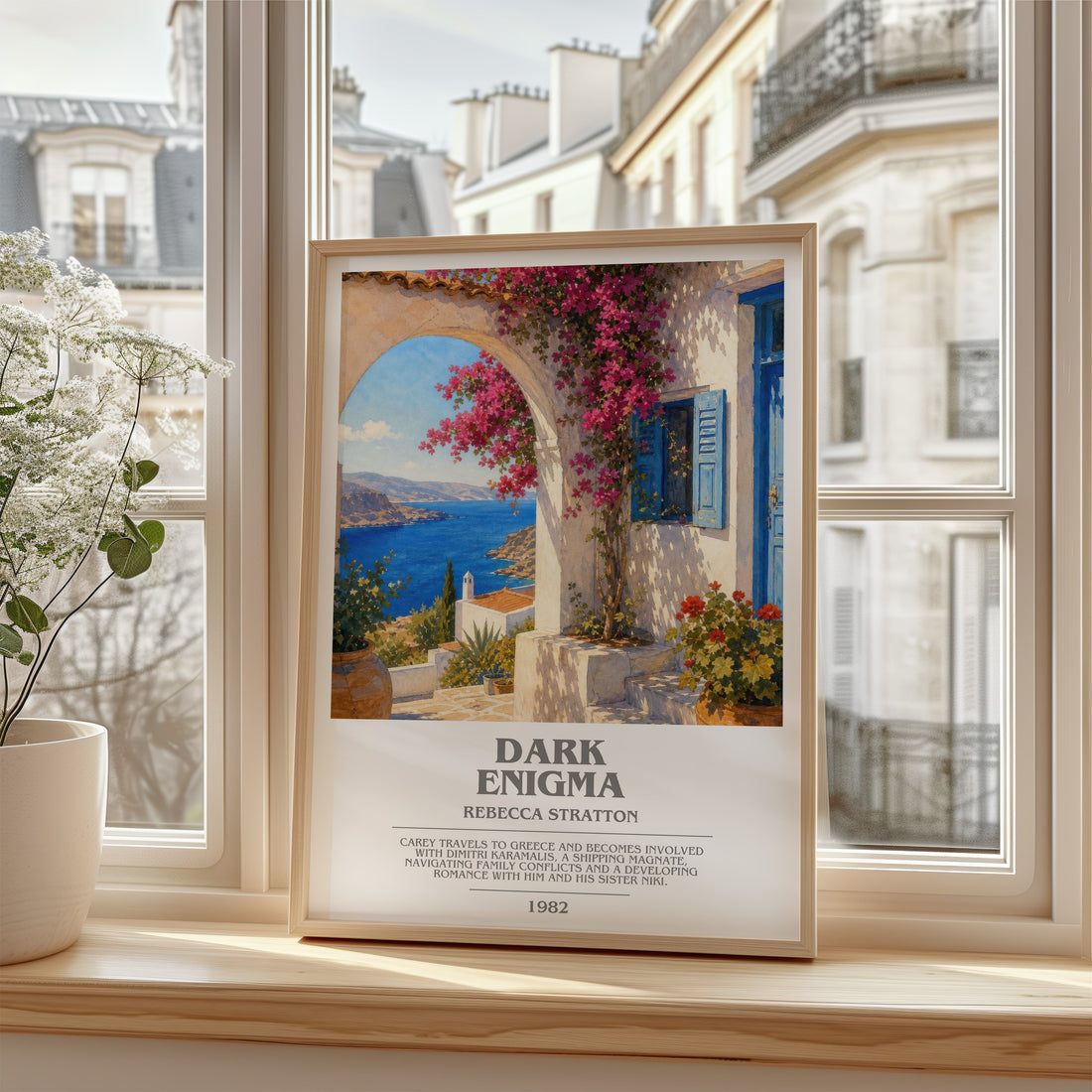 Dark Enigma bookish poster colour and style options – Rebecca Stratton book art