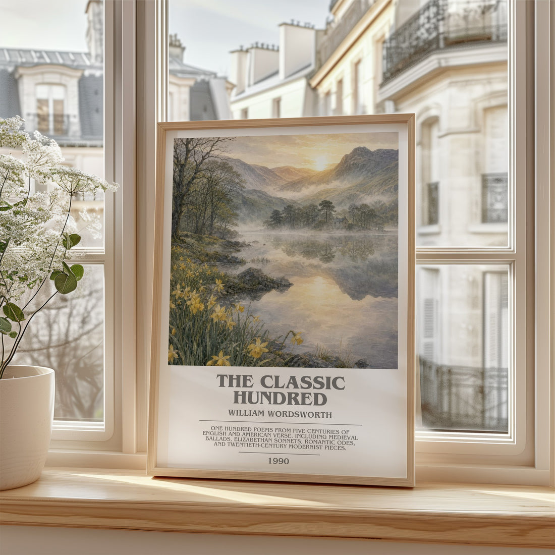 The Classic Hundred bookish poster colour and style options – William Wordsworth book art