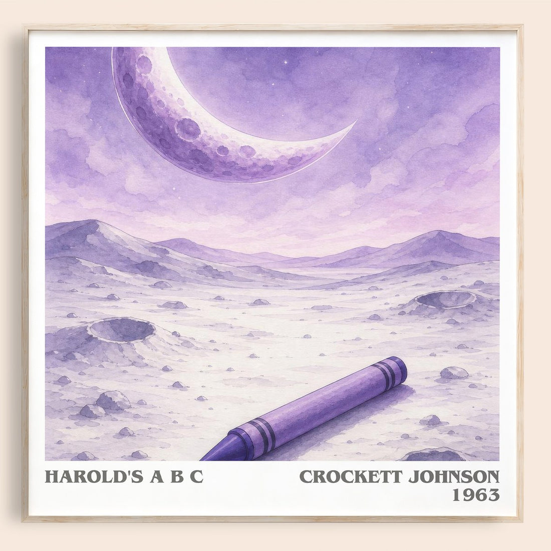 Harold's A B C literary book poster by Crockett Johnson – framed literary art print