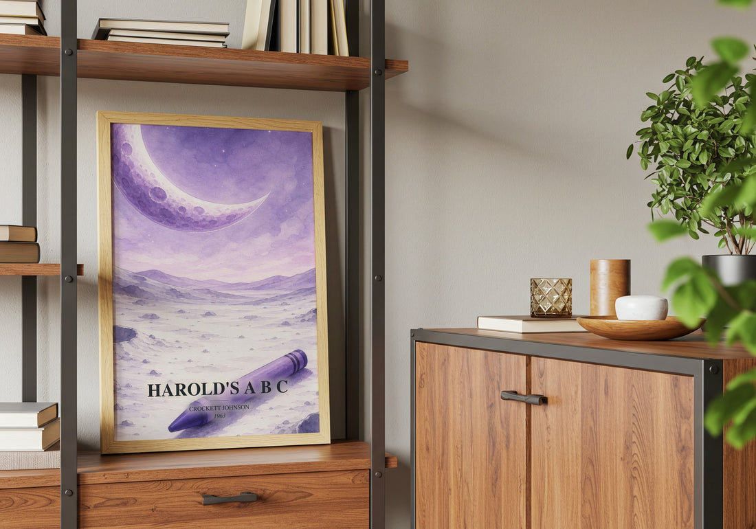 Harold's A B C book watercolour illustration paper finish options – matte satin gloss