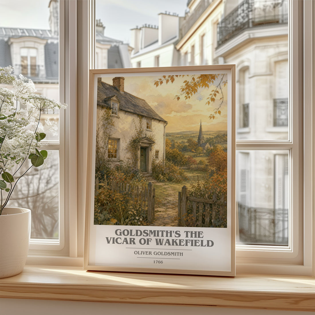 Goldsmith's The vicar of Wakefield book cover poster colour and style options – Oliver Goldsmith book art