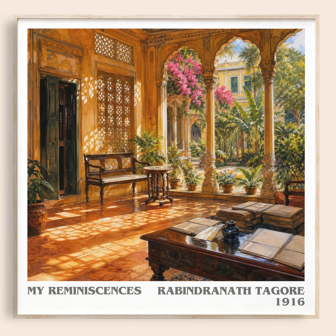 My Reminiscences literary book poster by Rabindranath Tagore – framed literary art print