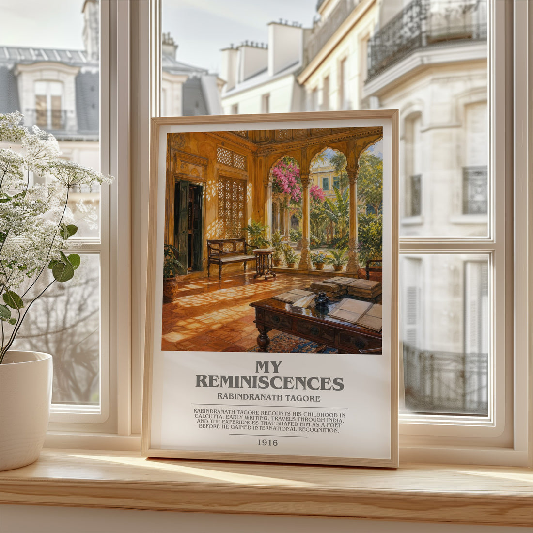My Reminiscences bookish poster colour and style options – Rabindranath Tagore book art