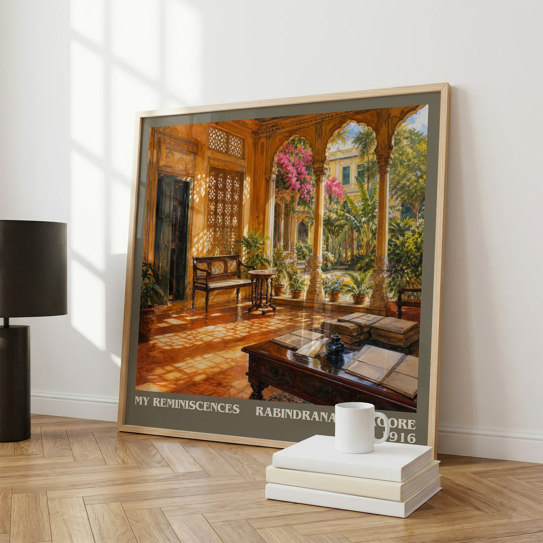 My Reminiscences literary print framed by window – literary home decor