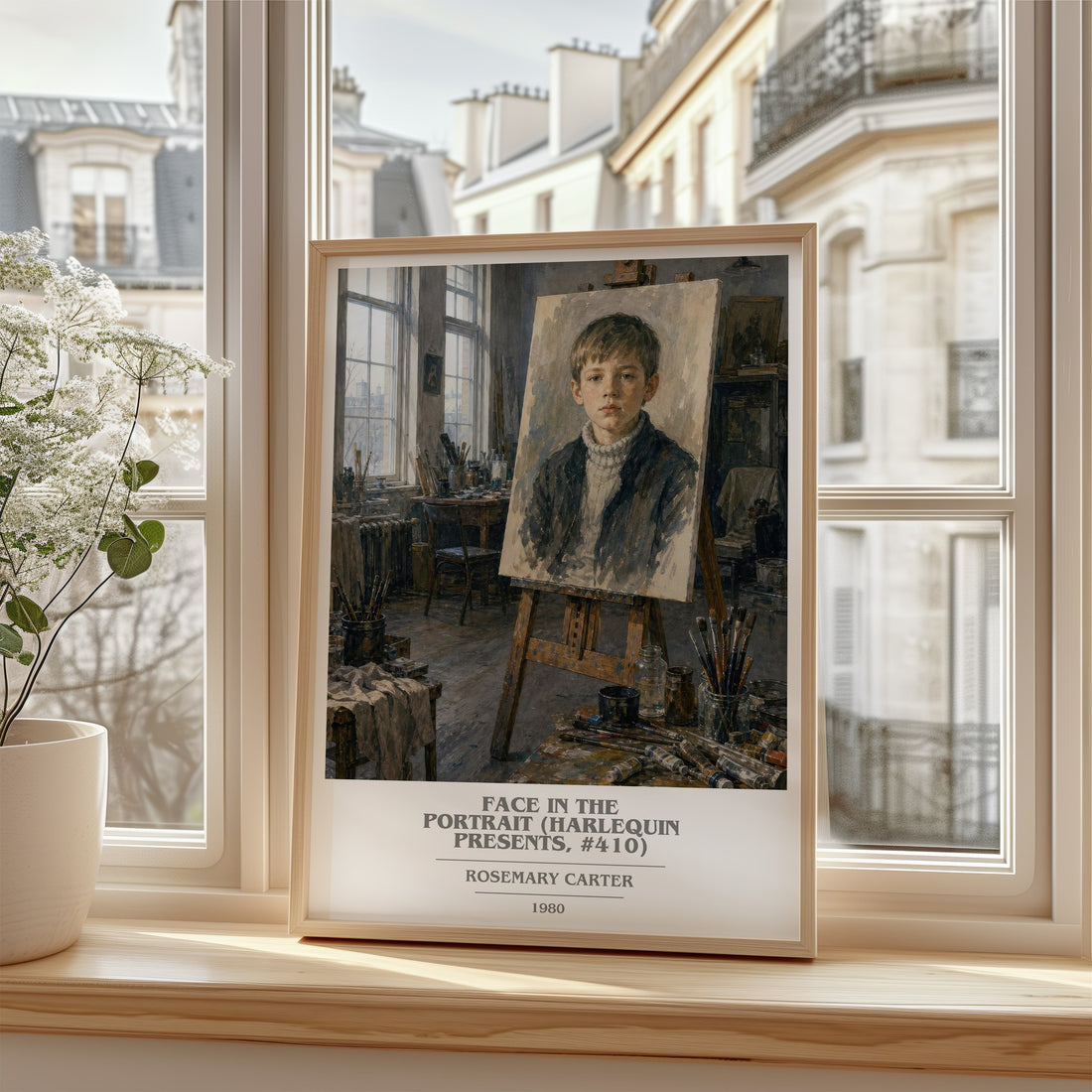 Face in the Portrait (Harlequin Presents, #410) book cover poster colour and style options – Rosemary Carter book art