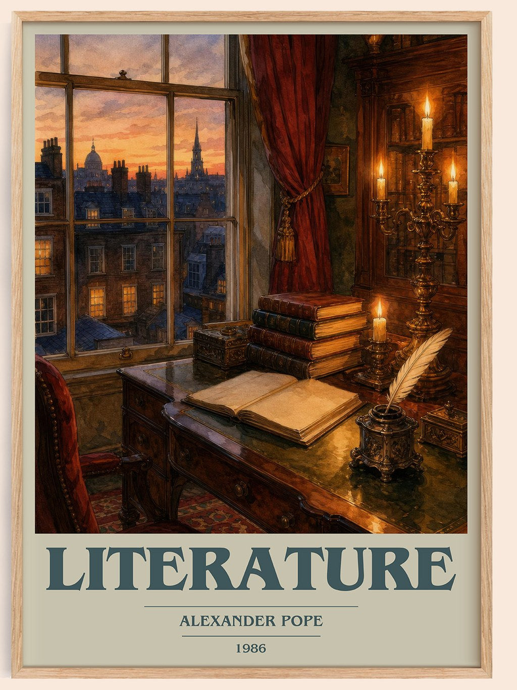 Literature book cover book poster by Alexander Pope – framed literary art print