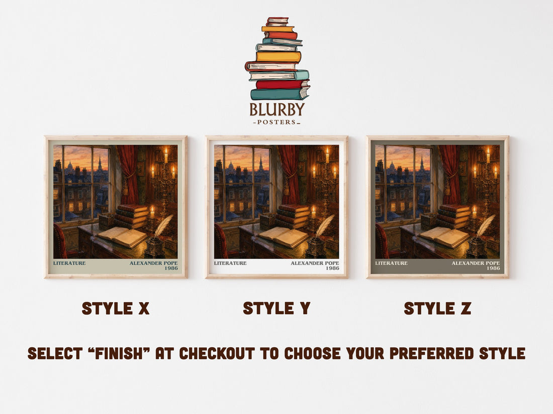 Literature literary print in frame leaning in hallway – poetry wall art (mockup)