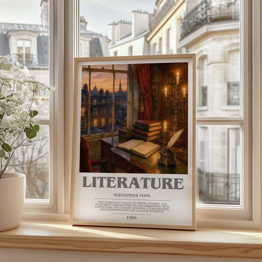 Literature bookish poster colour and style options – Alexander Pope book art