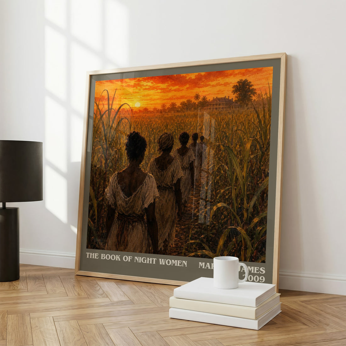 The book of night women literary print framed by window – literary home decor