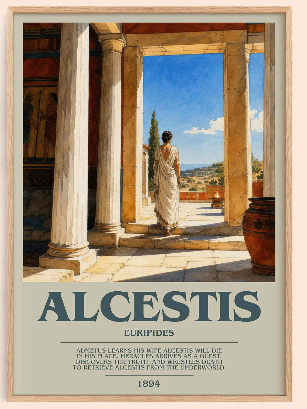 Alcestis bookish book poster by Euripides – framed literary art print