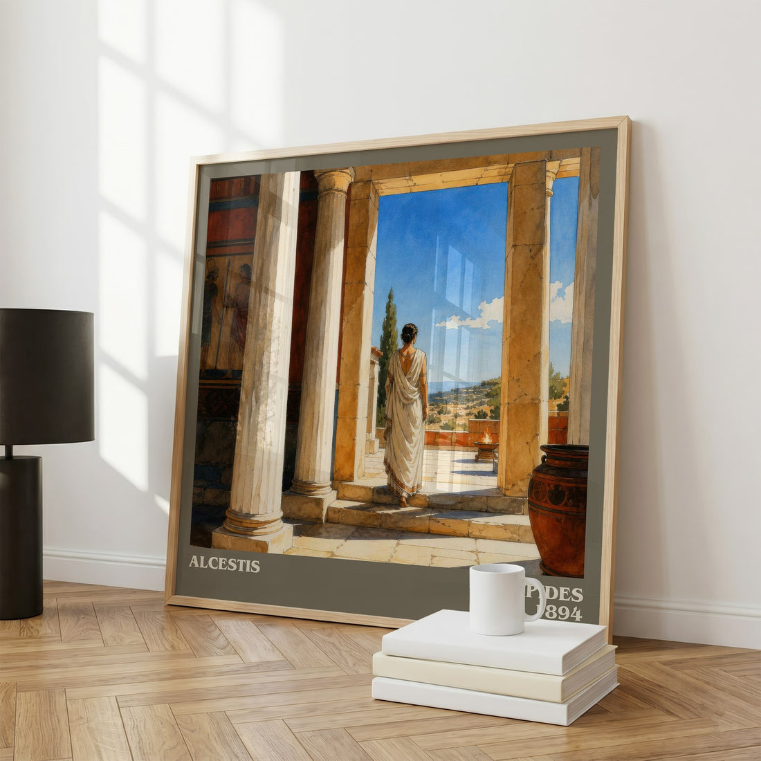 Alcestis literary print framed by window – literary home decor