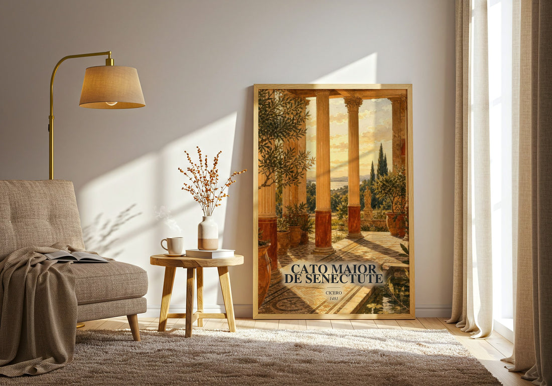 Cato maior de senectute watercolour print in frame leaning in hallway – philosophy wall art