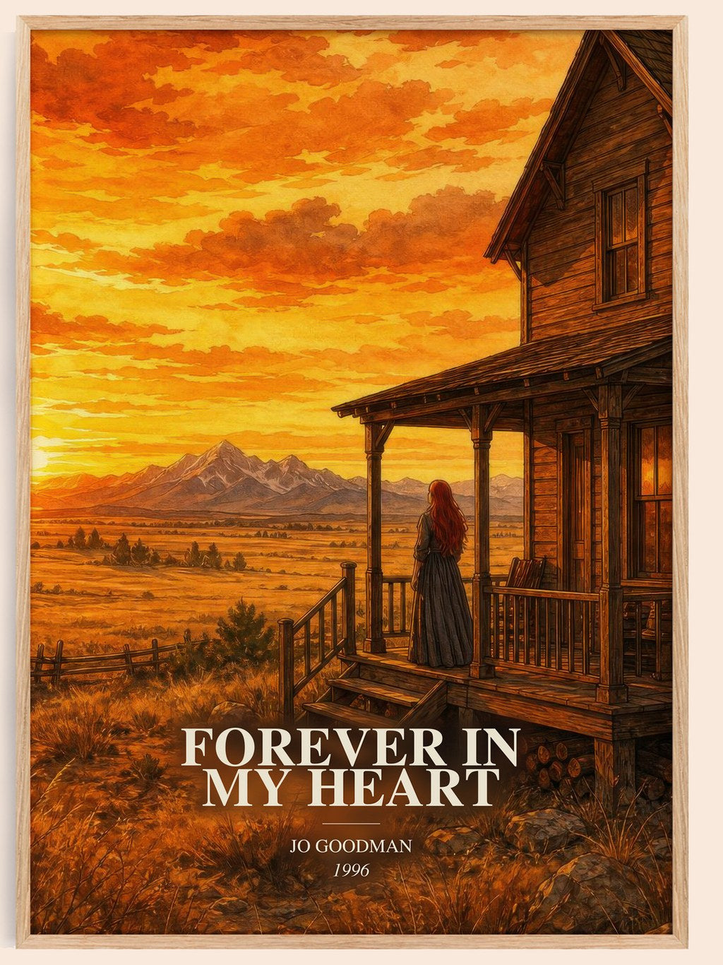 Forever in my heart watercolour book poster by Jo Goodman – framed literary art print