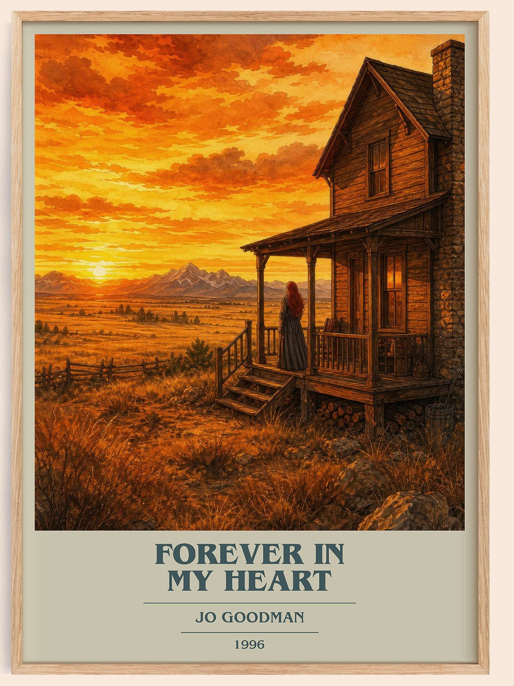 Forever in my heart book cover book poster by Jo Goodman – framed literary art print