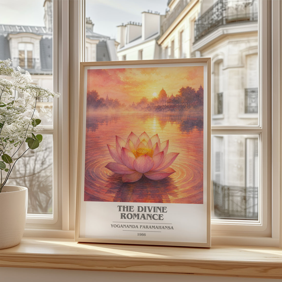 The divine romance book cover poster colour and style options – Yogananda Paramahansa book art