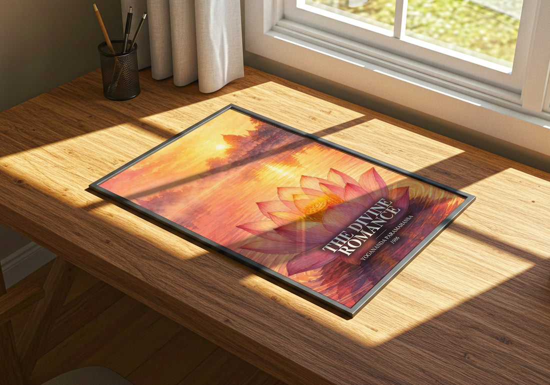 The divine romance watercolour book poster framed on wall – philosophy wall art
