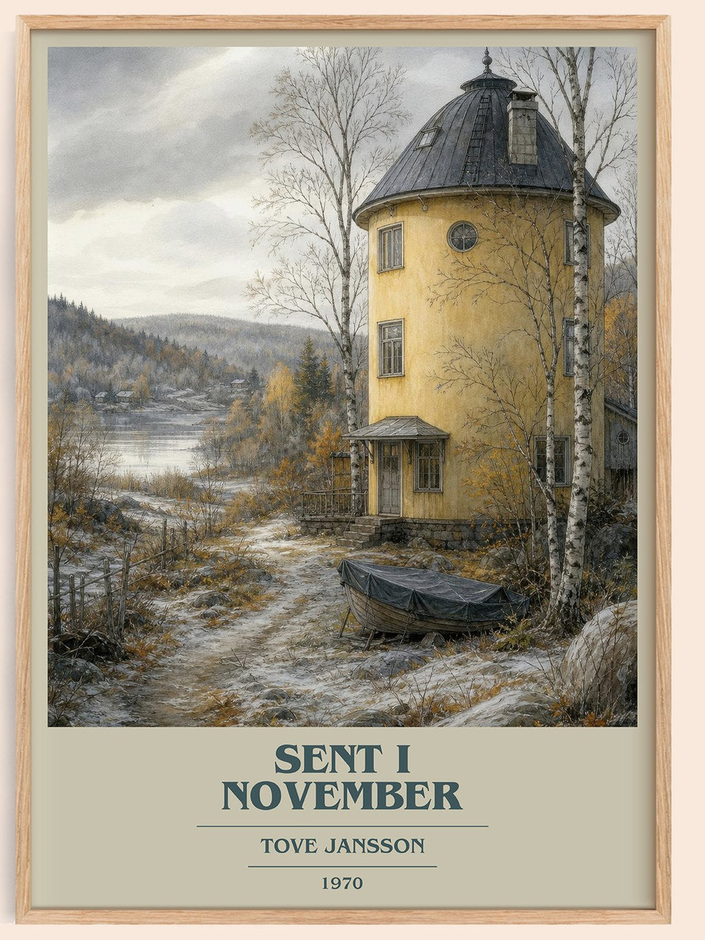 Sent i November book cover book poster by Tove Jansson – framed literary art print