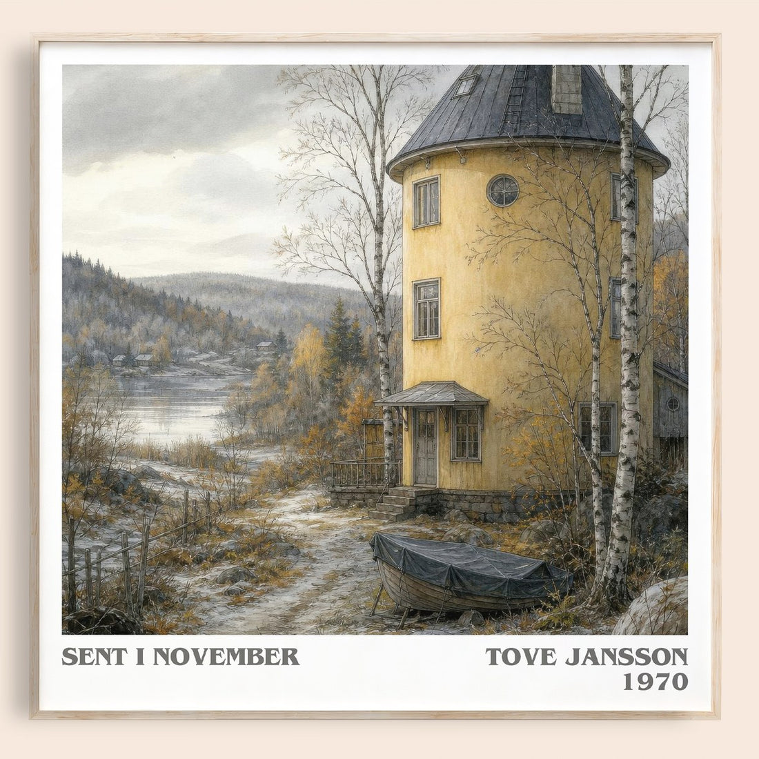 Sent i November literary book poster by Tove Jansson – framed literary art print