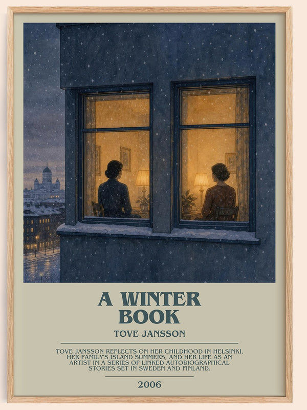 A winter book bookish book poster by Tove Jansson – framed literary art print