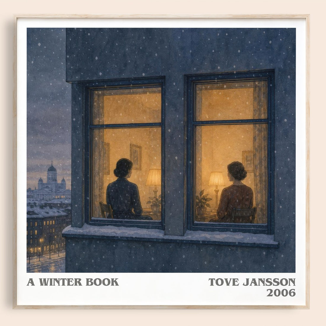 A winter book literary book poster by Tove Jansson – framed literary art print