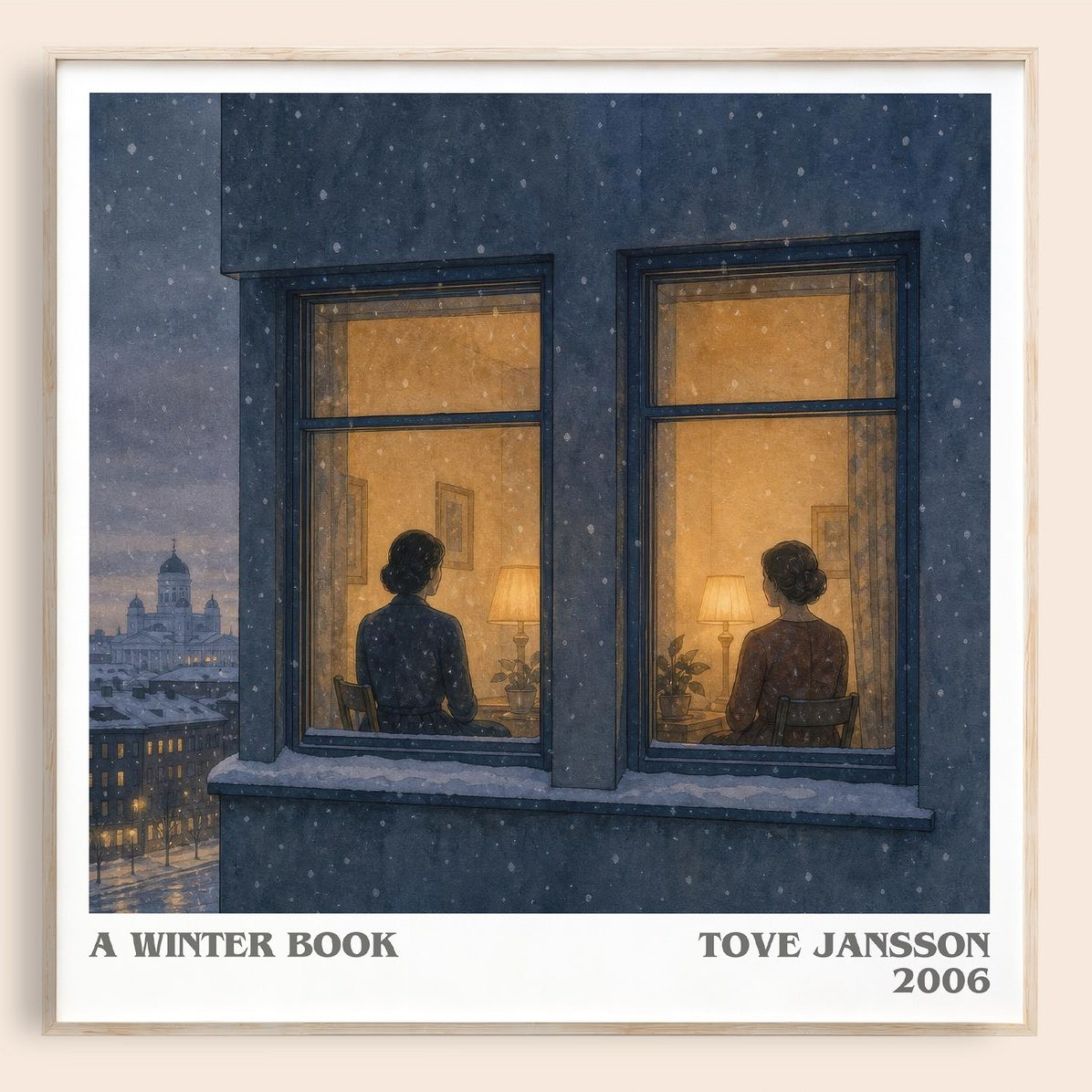 A winter book literary book poster by Tove Jansson – framed literary art print