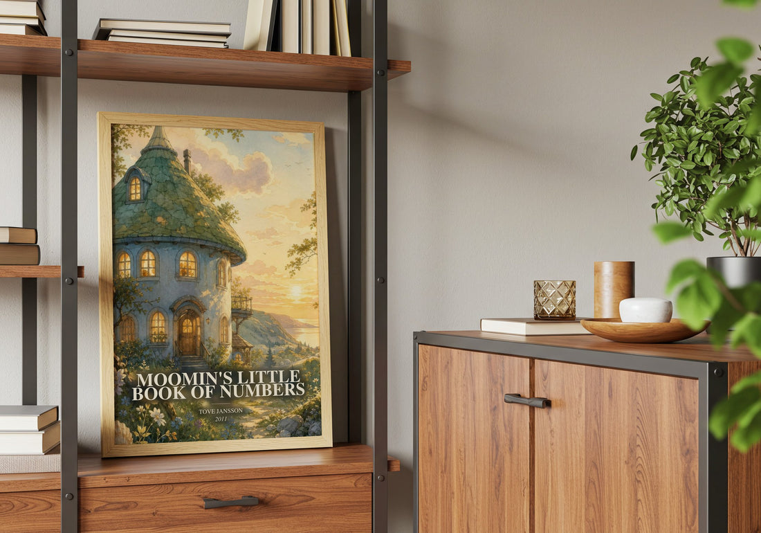 Moomin's little book of numbers book watercolour illustration paper finish options – matte satin gloss