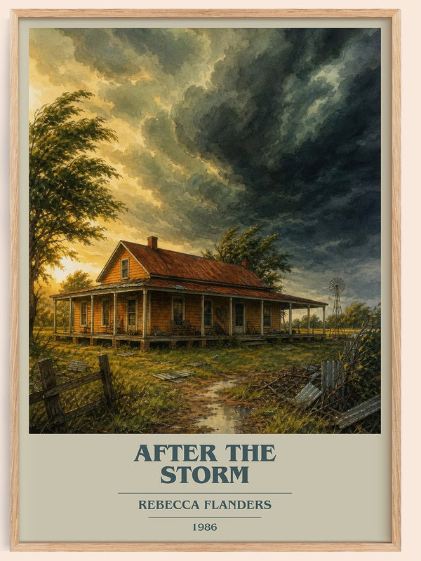 After the Storm book cover book poster by Rebecca Flanders – framed literary art print