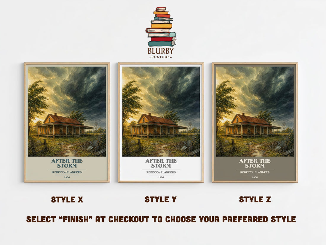 After the Storm book cover print in frame leaning in hallway – romance wall art (mockup)
