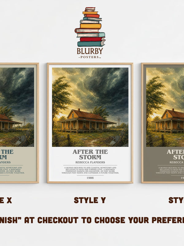 After the Storm bookish print in frame leaning in hallway – romance wall art