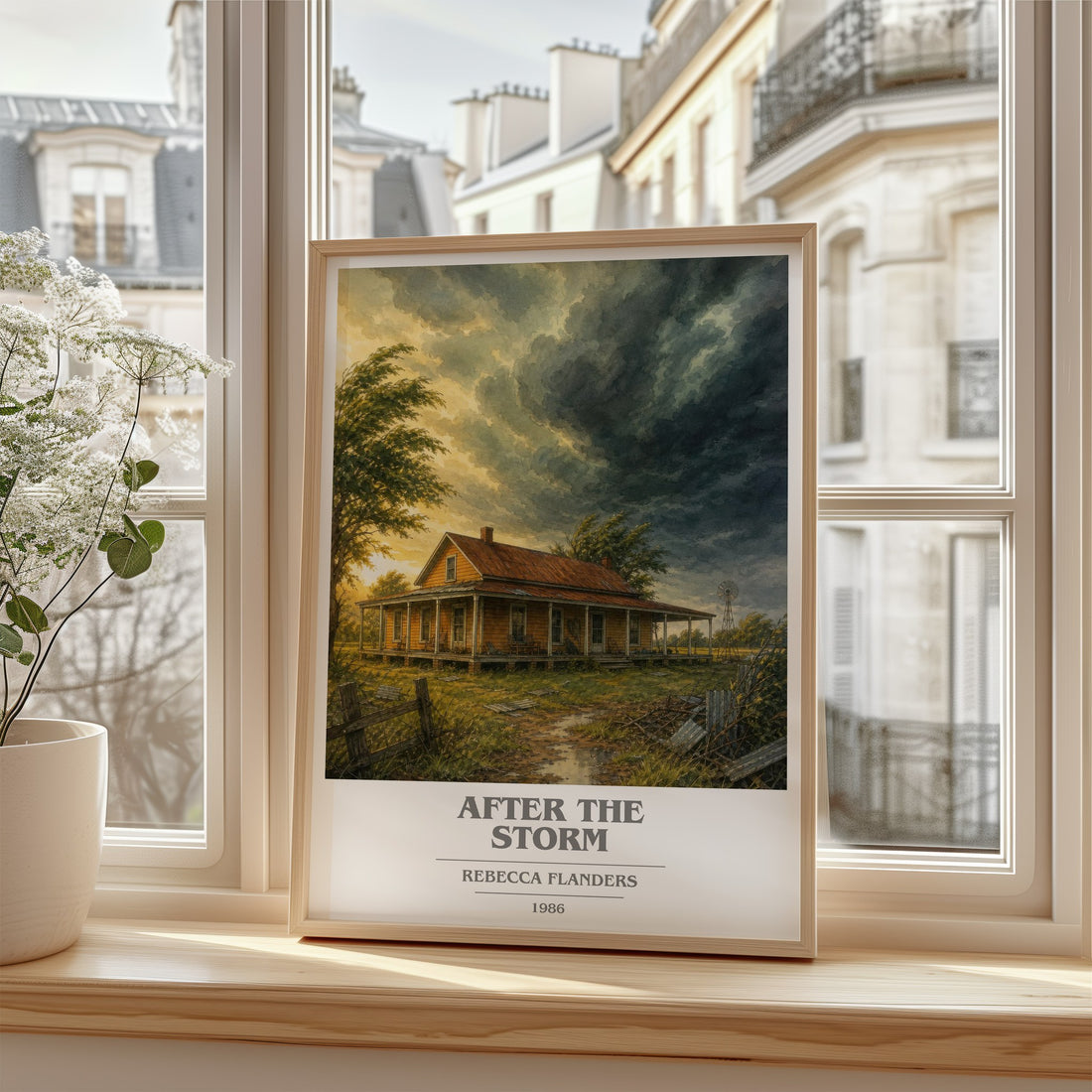 After the Storm book cover poster colour and style options – Rebecca Flanders book art