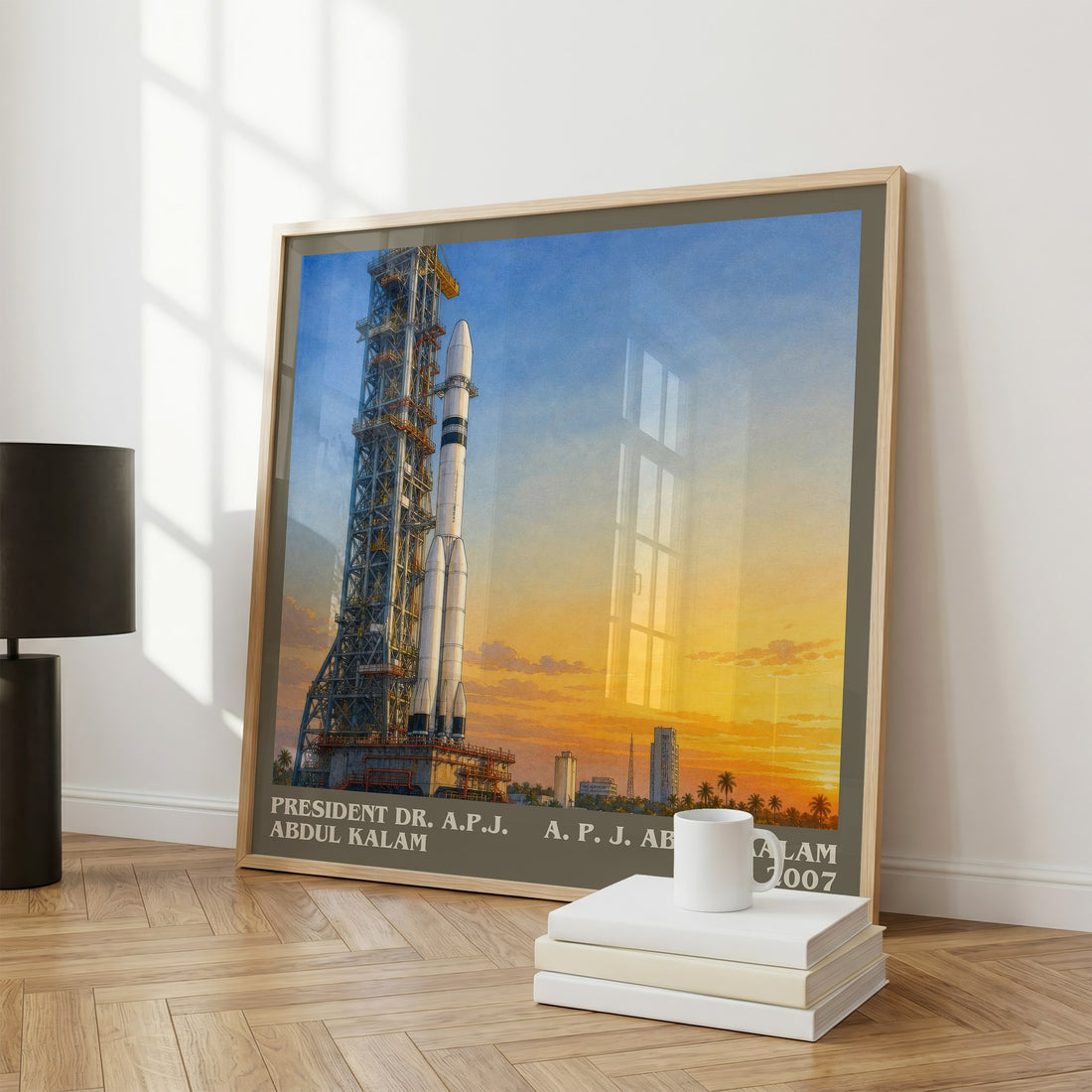 President Dr. A.P.J. Abdul Kalam literary print framed by window – literary home decor