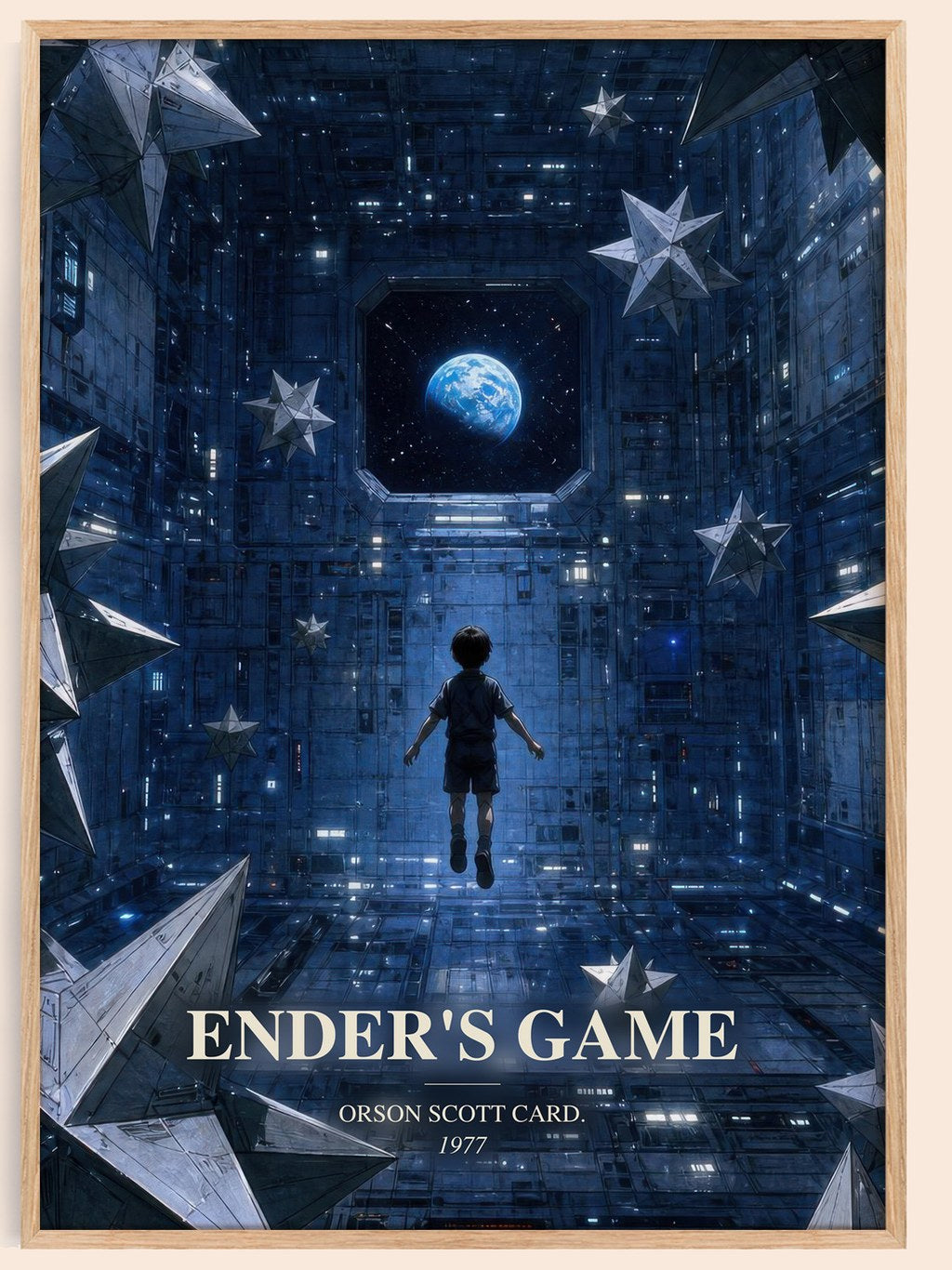 Ender's Game watercolour book poster by Orson Scott Card. – framed literary art print