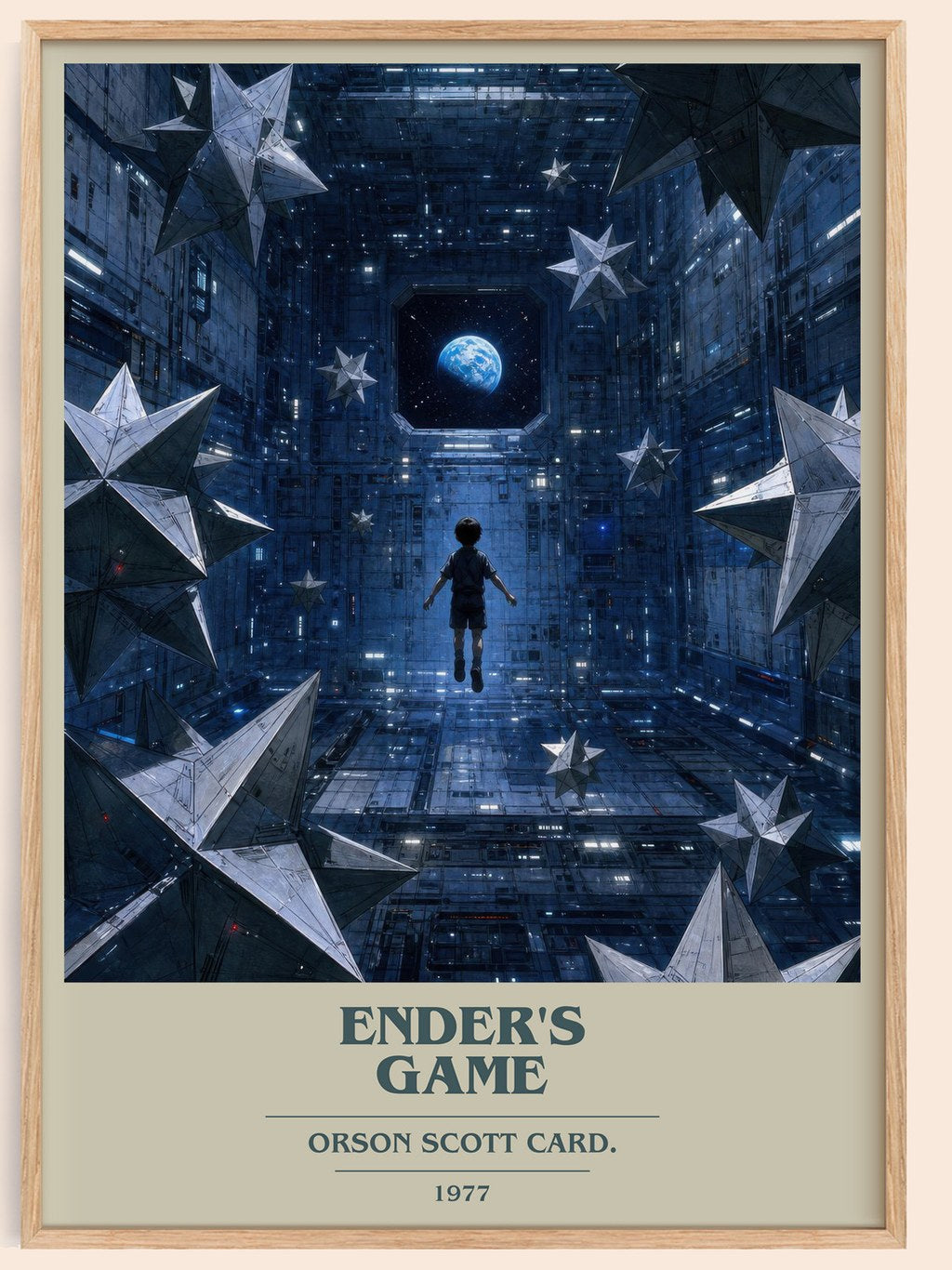 Ender's Game book cover book poster by Orson Scott Card. – framed literary art print